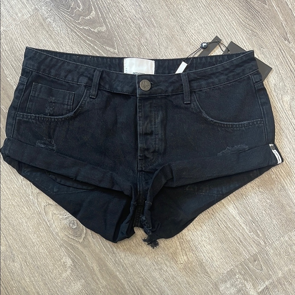 One Teaspoon Black Jean Shorts Bandits